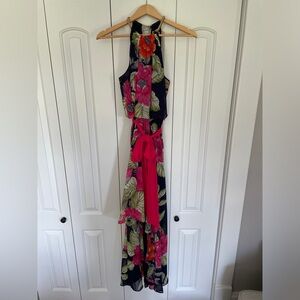 Eliza J High Low Pink Floral Maxi Dress